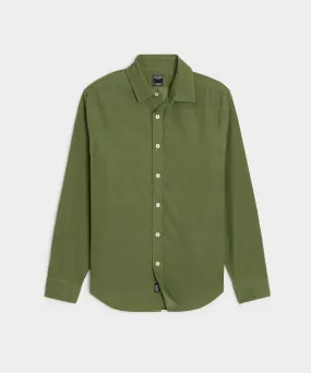 Corduroy Sport Shirt in Green Leaf