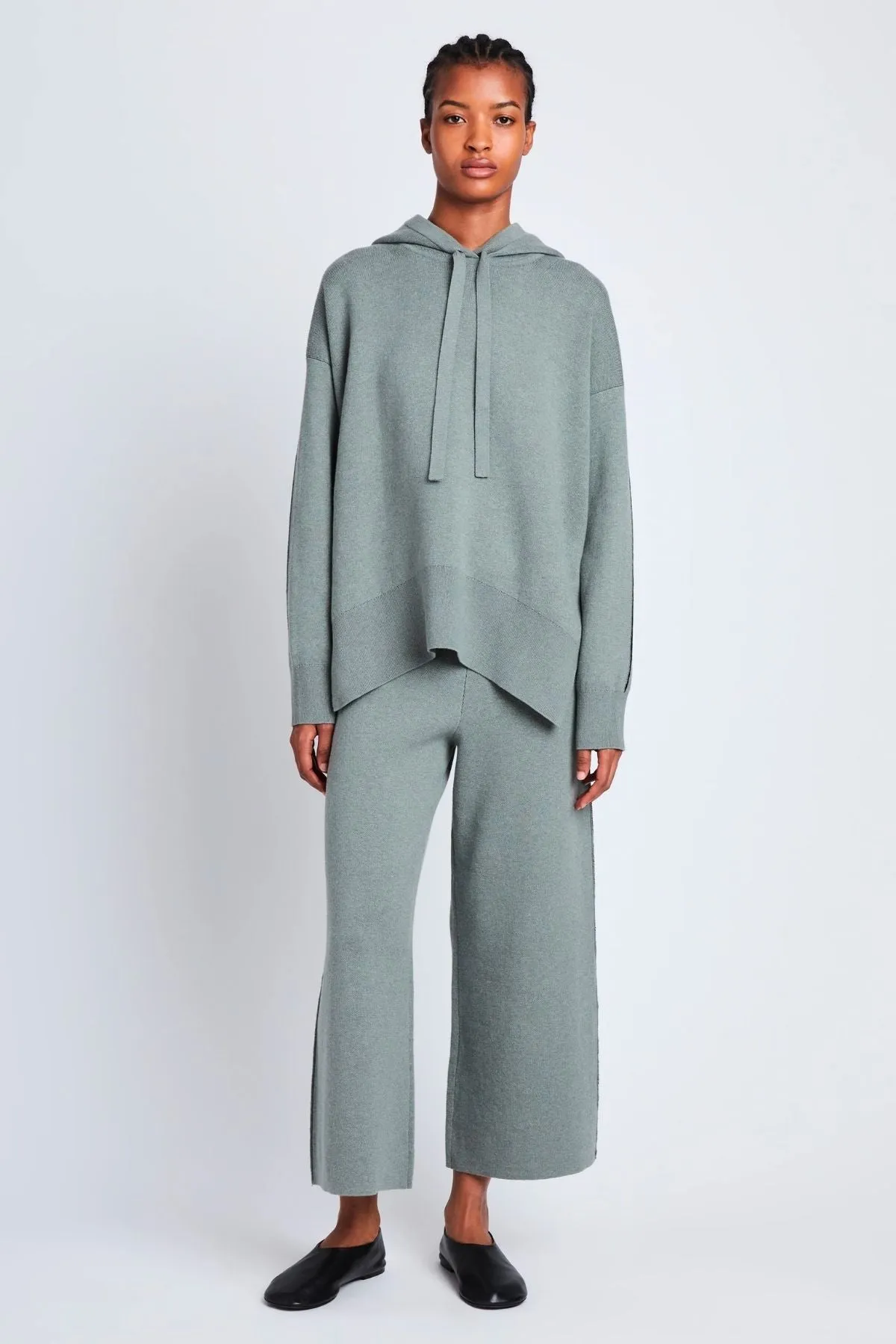 Proenza Schouler White Label Cleo Hooded Sweatshirt - Poplar/ Black