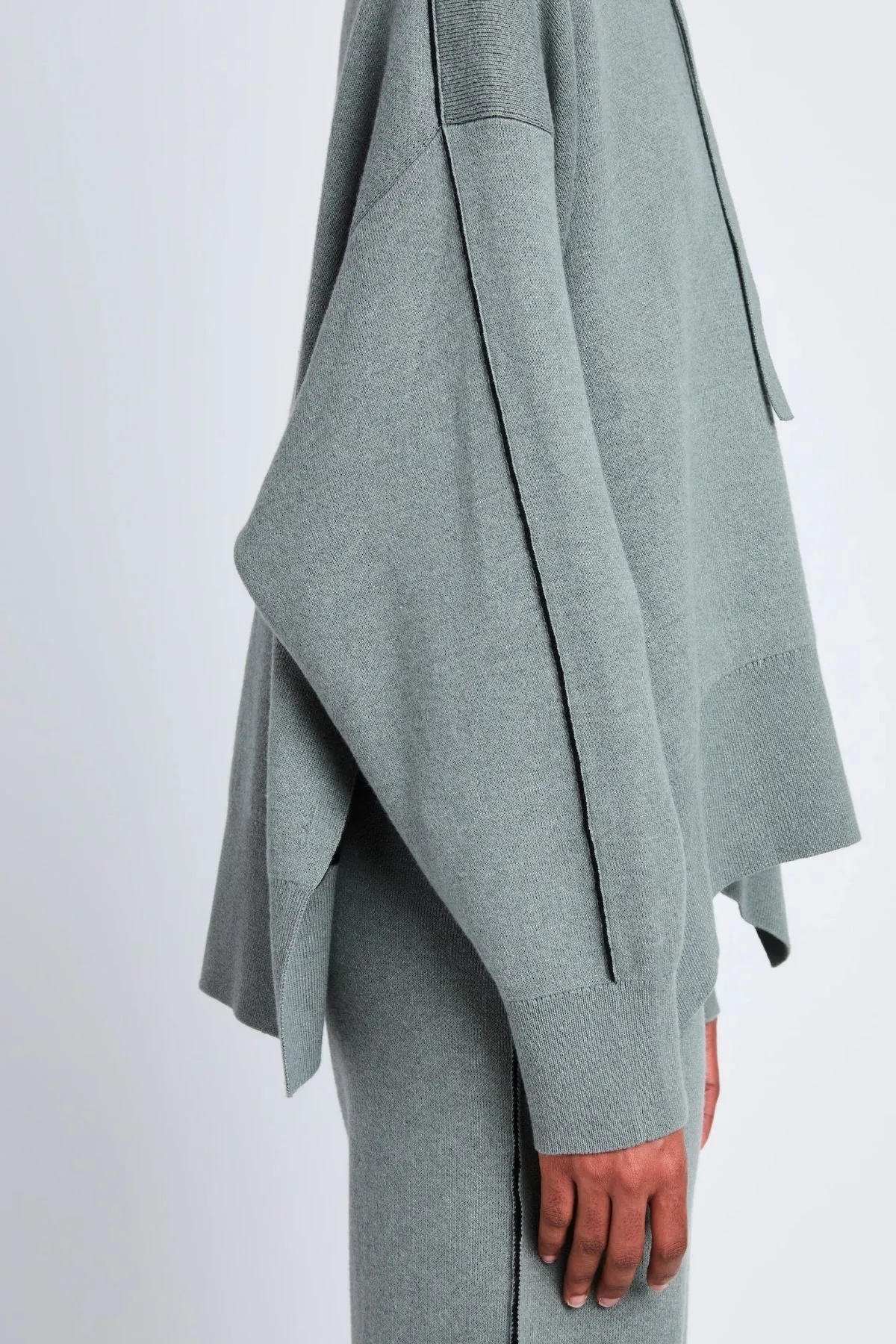 Proenza Schouler White Label Cleo Hooded Sweatshirt - Poplar/ Black