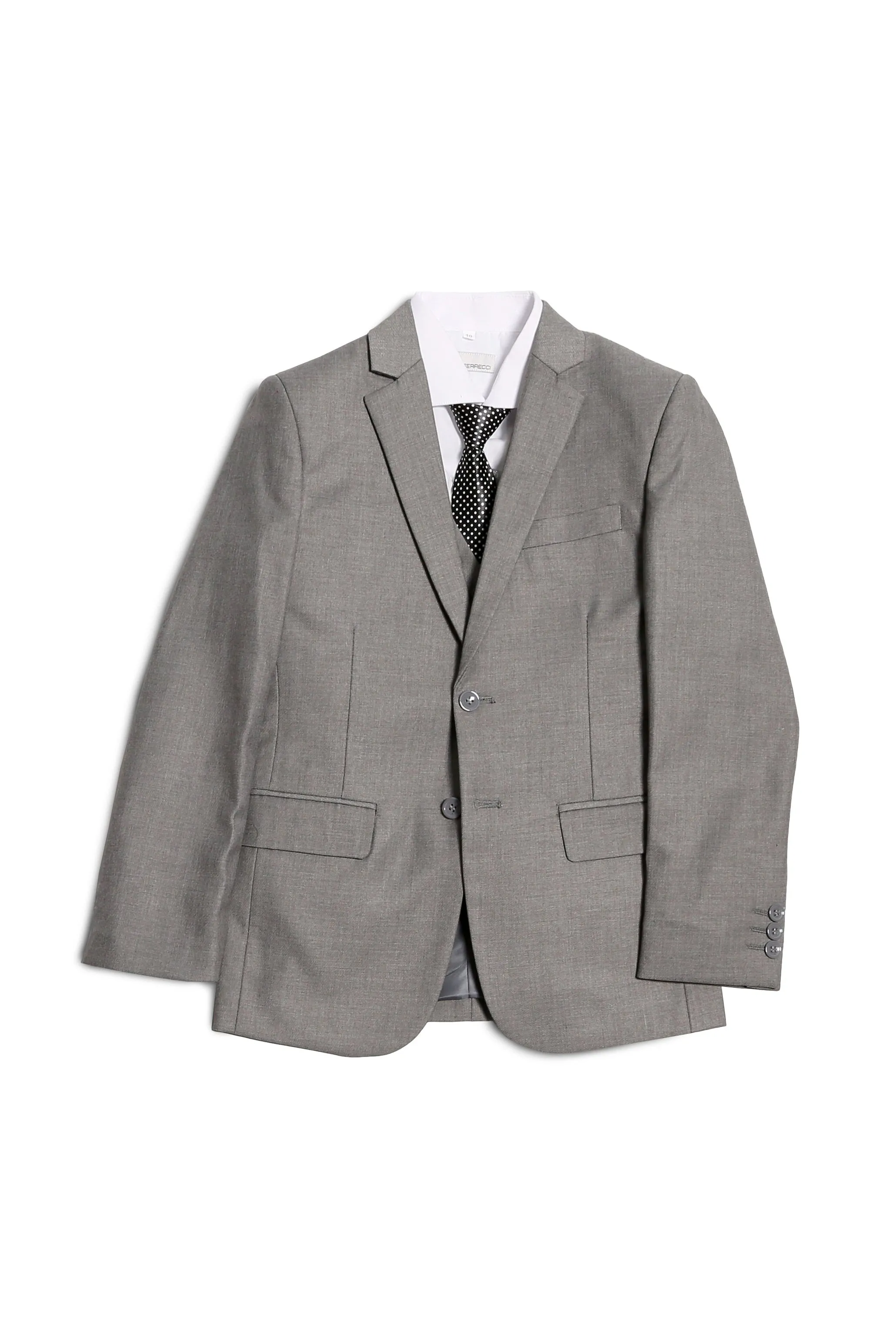 "Jax" Kids Light Grey Suit (5-Piece Set)