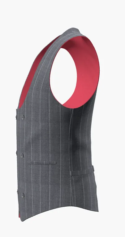 Waistcoat Grey Pinstripe Super 120'S / Style No WL2335087