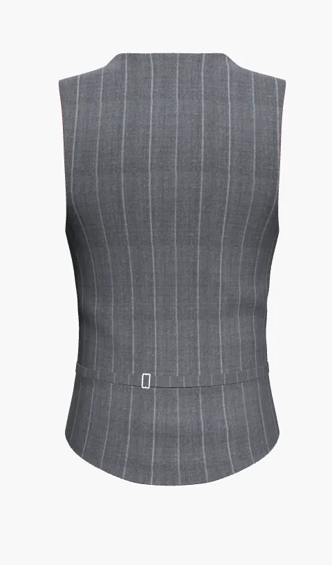 Waistcoat Grey Pinstripe Super 120'S / Style No WL2335087